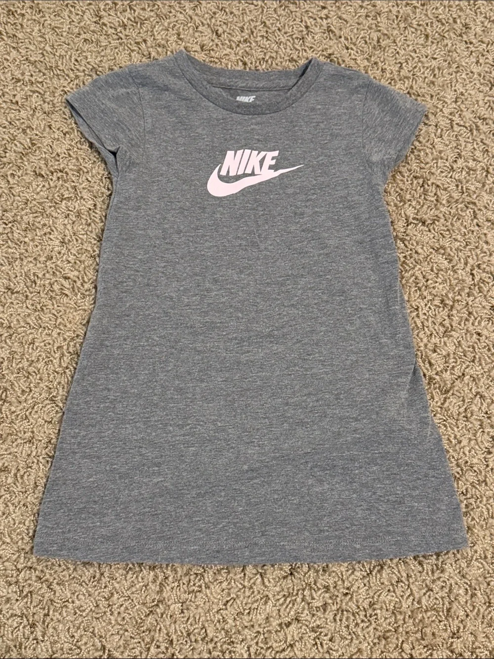 Nike Toddler Girls' Gray Dress with Pink Swoosh Logo